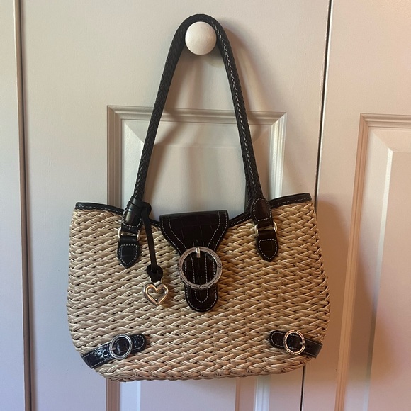 Brighton Vintage Light Tan Straw Raffia Shoulder Bag - Picture 8 of 11
